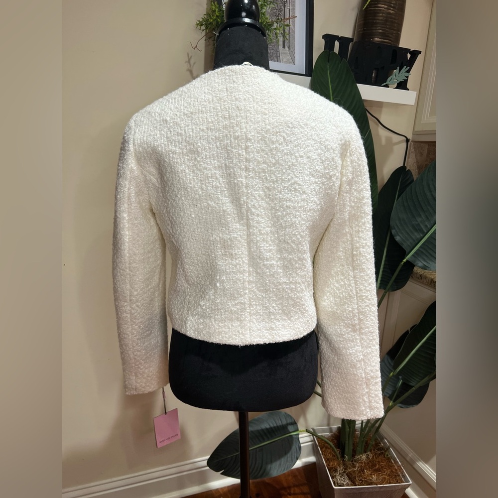 Anthropologie Avec Les Filles Wool Blend Bow Tweed Lady Jacket XSmall - Picture 11 of 12